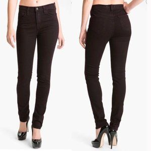 J BRAND Noir Red High Rise Skinny Jeans